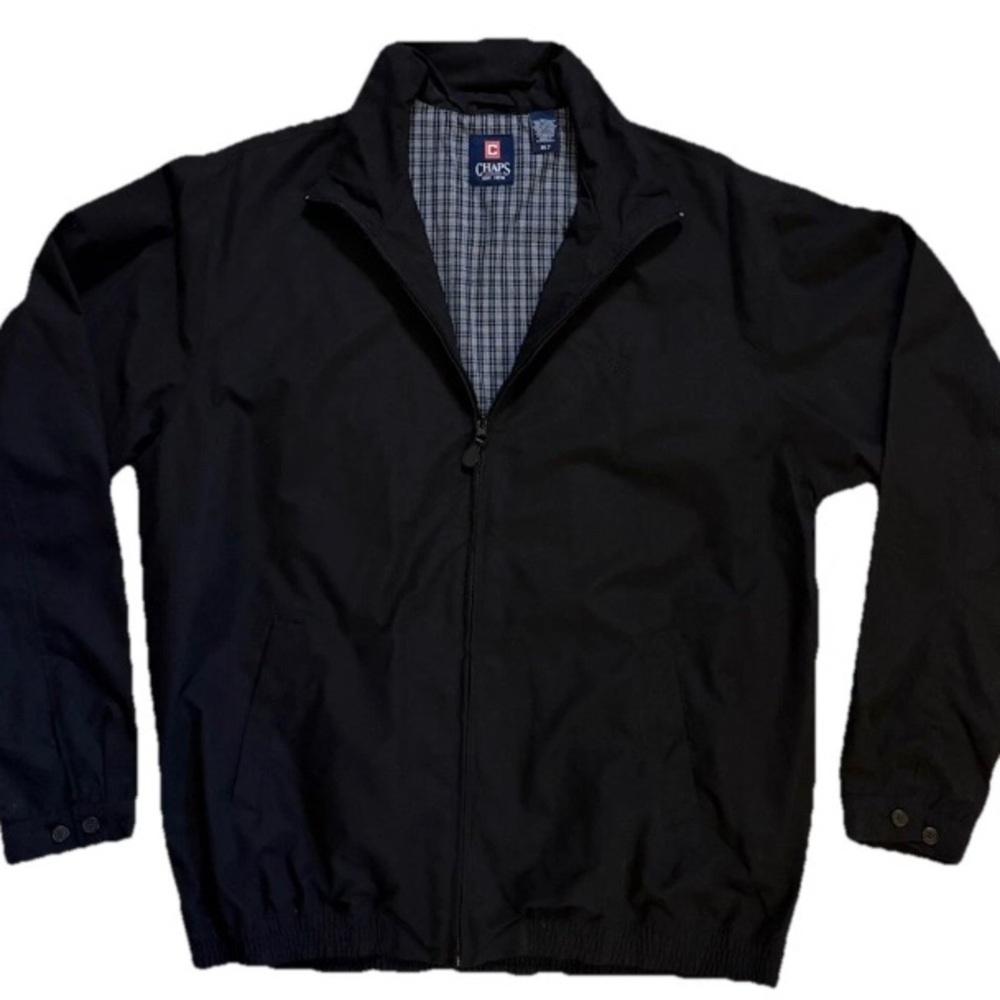 Chaps Ralph Lauren Harrington Jacket Mens Size XLT Navy Blue Full Zip Casual